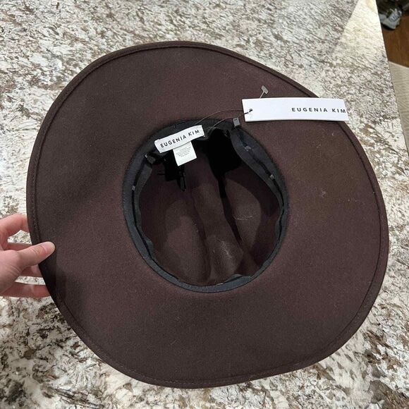 Eugenia Kim Velma Croc Trim Band Wool Cowboy Hat in Chocolate main image 8